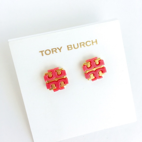Tory Burch Jewelry - Tory Burch Red T Enamel Large Logo Earrings